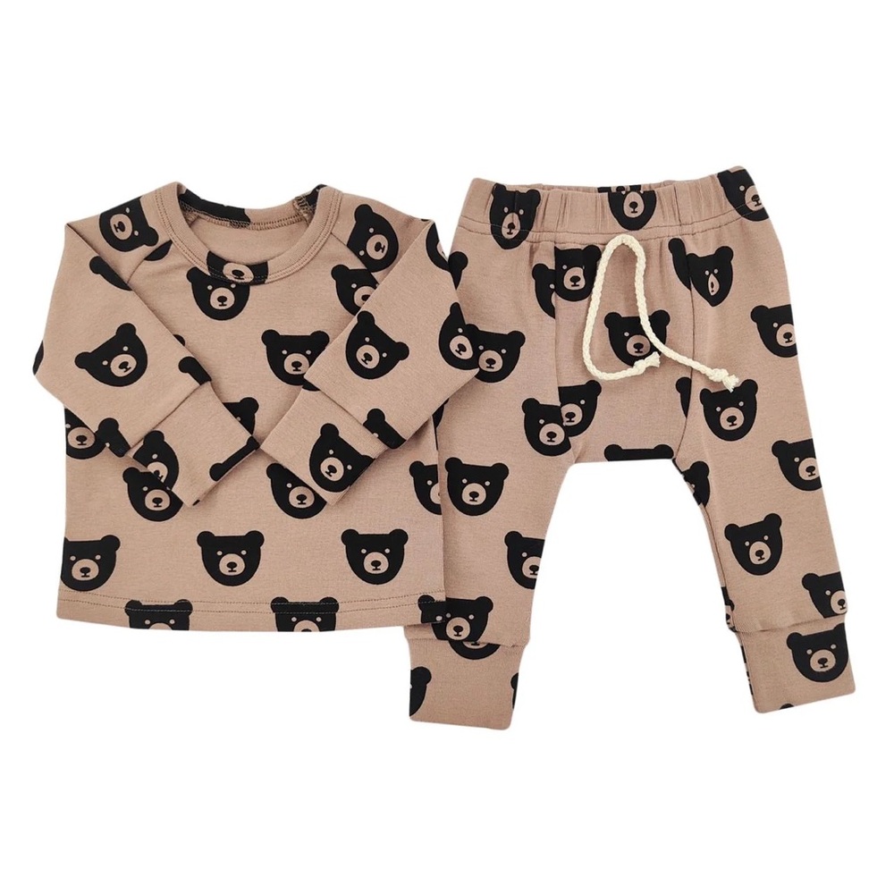 Brown Bear Print Kids Matching Set